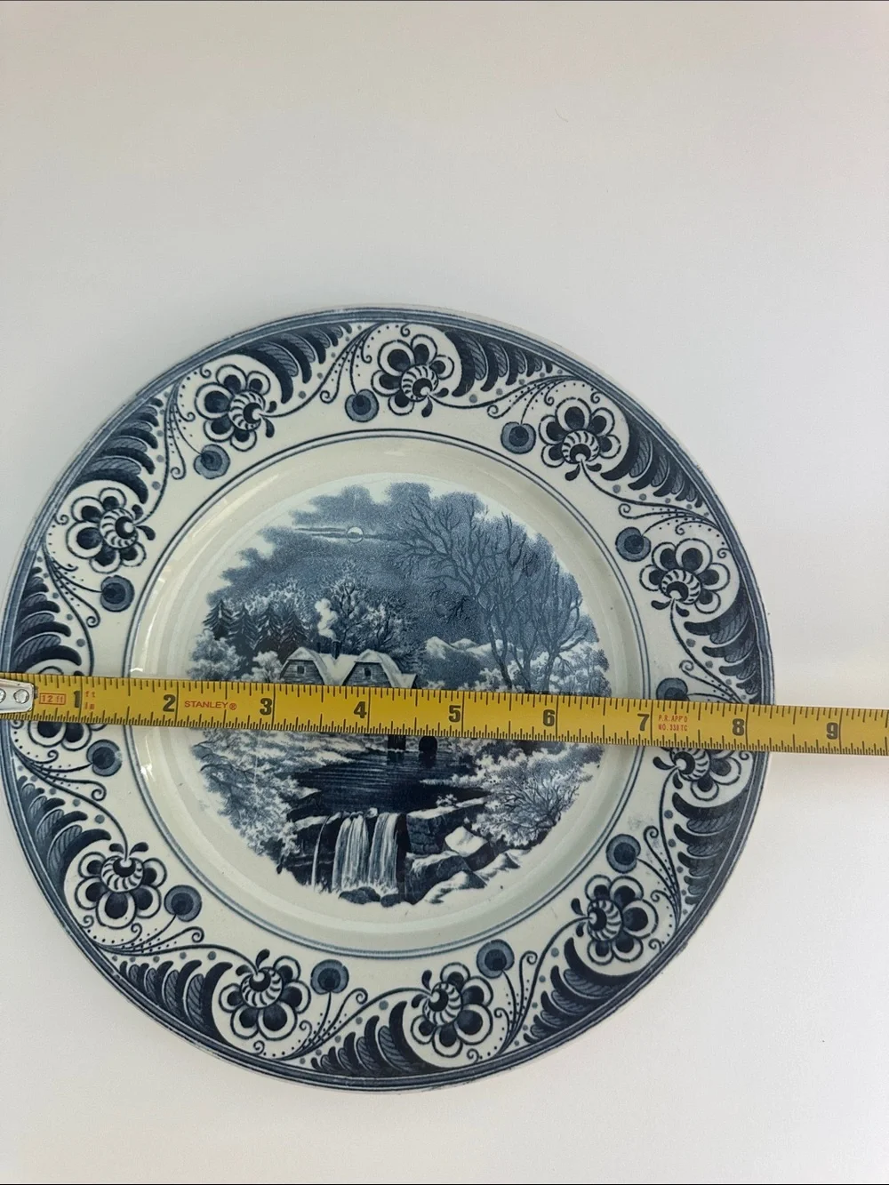 Blue Scenic Transferware Decorative Dinner Plate